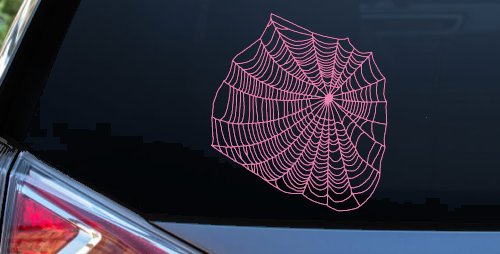 Spider Web Animals Car or Truck Window Decal Sticker (Pink)