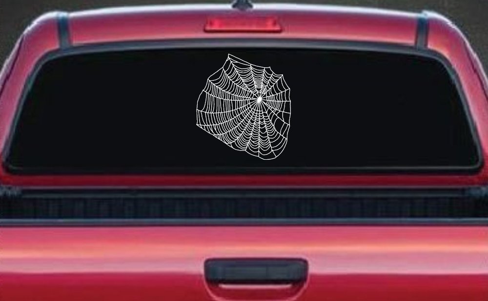Spider Web Animals Car or Truck Window Decal Sticker (White)