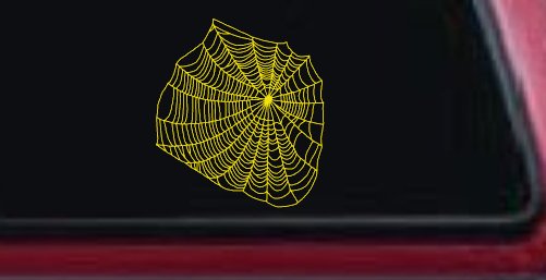 Spider Web Animals Car or Truck Window Decal Sticker (Yellow)