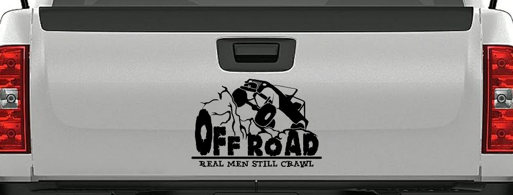 Rock Crawler Real Men Still Crawl Off Road Car or Truck Window Decal Sticker (Black)