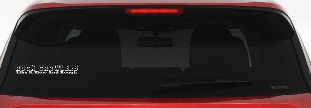 Rock Crawler Decal - Slow Rough Car Truck Window Vinyl Sticker (White)