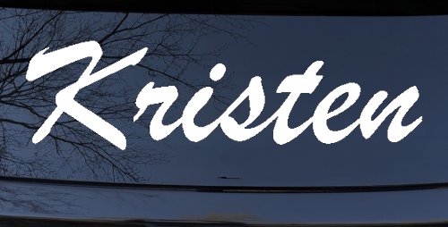 Personalized Kristen Name Decal Car Truck Window Vinyl Sticker (White)