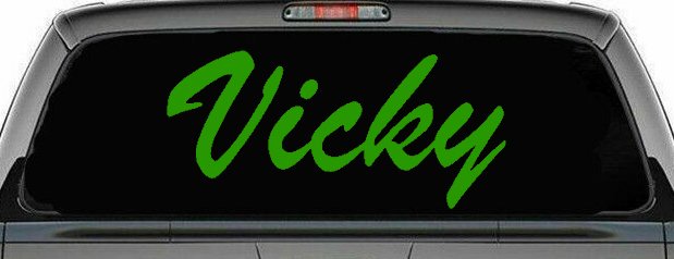 Vicky Car Truck Window Decal Sticker Vinyl Personalized Auto Decor (Lime)