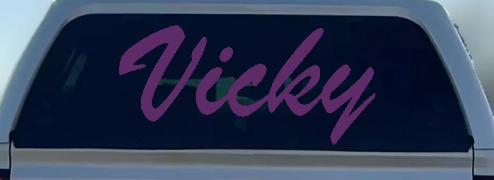 Vicky Car Truck Window Decal Sticker Vinyl Personalized Auto Decor (Violet)