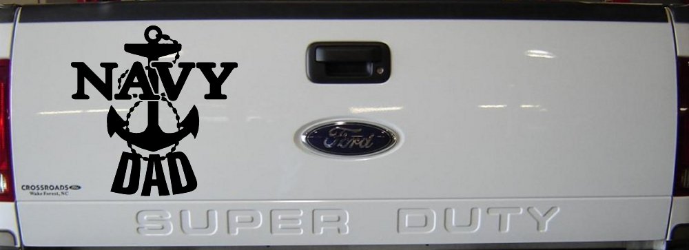 Navy Dad Military Car or Truck Window Decal Sticker (Black)