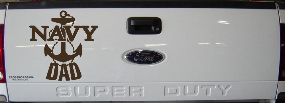 Navy Dad Military Car or Truck Window Decal Sticker (Brown)