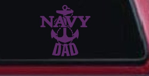Navy Dad Military Car or Truck Window Decal Sticker (Violet)