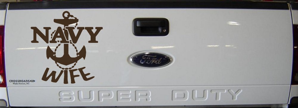 Navy Wife Military Car Truck Window Vinyl Decal Sticker (Brown)