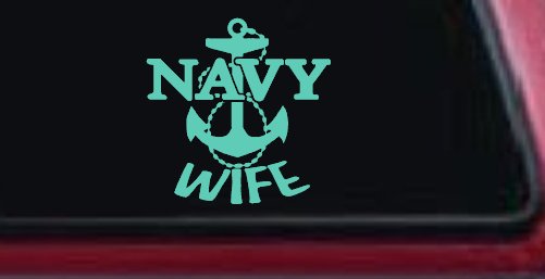 Navy Wife Military Car or Truck Window Decal Sticker (Mint)