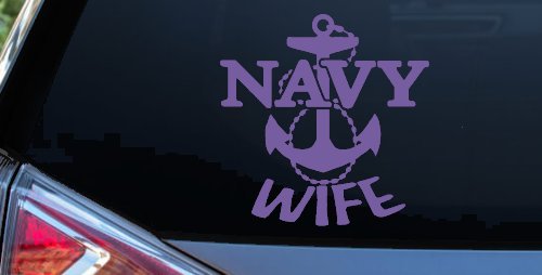 Navy Wife Military Car or Truck Window Decal Sticker (Purple)