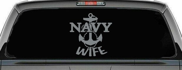 Navy Wife Military Car Truck Window Vinyl Decal Sticker (Telegrey)