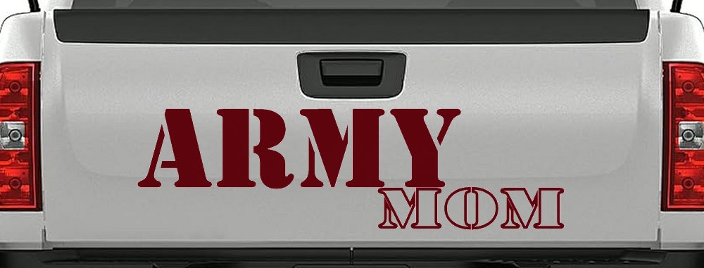 Army Mom Military Car or Truck Window Decal Sticker (Purple Red)