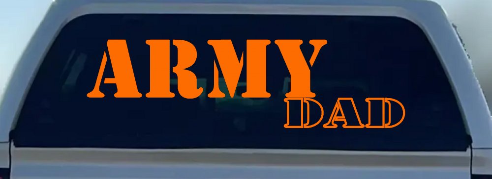 Army Dad Military Car or Truck Window Decal Sticker (Orange)