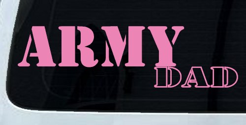 Army Dad Military Decal for Car Truck Window Vinyl Sticker (Pink)