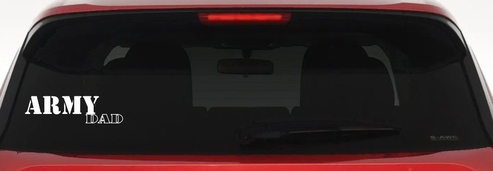 Army Dad Military Decal for Car Truck Window Vinyl Sticker (White)