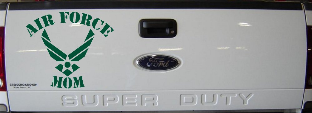 Air Force Mom Military Car or Truck Window Decal Sticker (Dark Green)