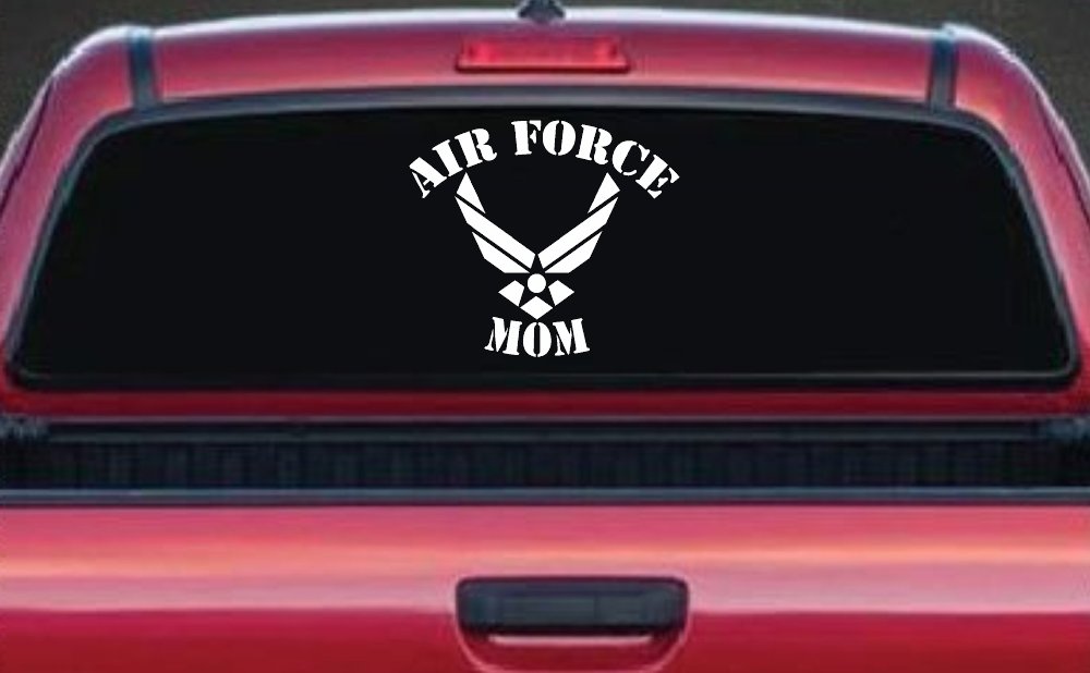 Air Force Mom Military Car or Truck Window Decal Sticker (White)