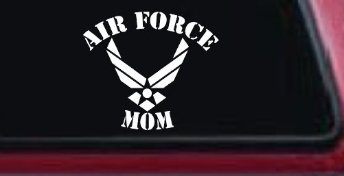Air Force Mom Car Decal Sticker - Military Window Vinyl for Proud Moms (White)