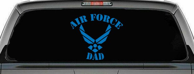 Air Force Dad Military Car or Truck Window Decal Sticker (Sky Blue)