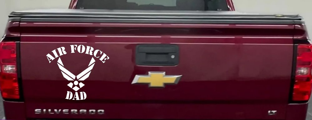 Air Force Dad Military Car Decal Sticker Window Vinyl Proud Father (White)