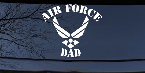 Air Force Dad Military Car Decal Sticker Window Vinyl Proud Father (White)