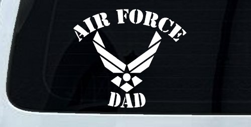 Air Force Dad Military Car Decal Sticker Window Vinyl Proud Father (White)