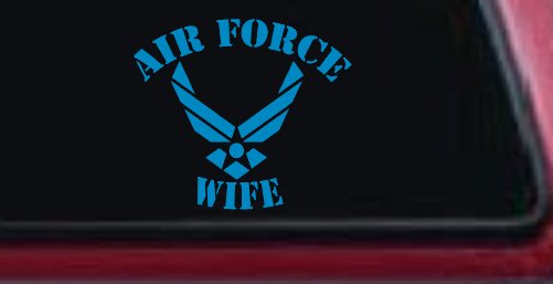 Air Force Wife Military Car or Truck Window Decal Sticker (Blue)