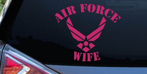 Air Force Wife Military Car or Truck Window Decal Sticker (Hot Pink)
