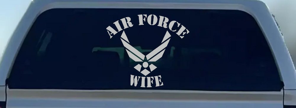 Air Force Wife Car Decal Sticker Military Window Vinyl (Light Gray)