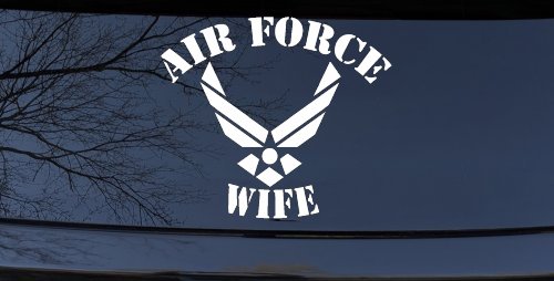 Air Force Wife Military Car or Truck Window Decal Sticker (White)