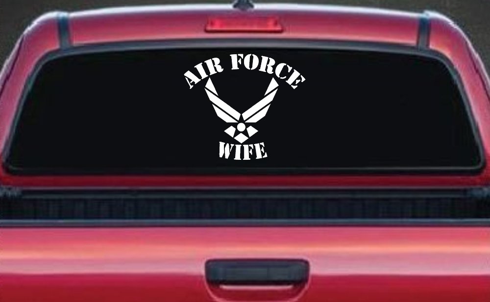 Air Force Wife Car Decal Sticker Military Window Vinyl (White)
