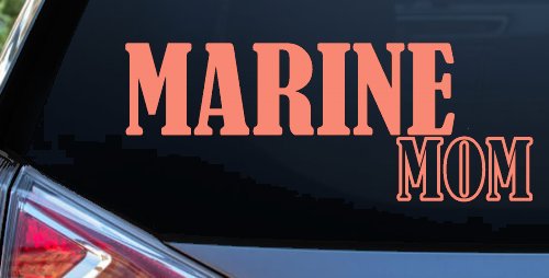 Marine Mom Military Car or Truck Window Decal Sticker (Coral)