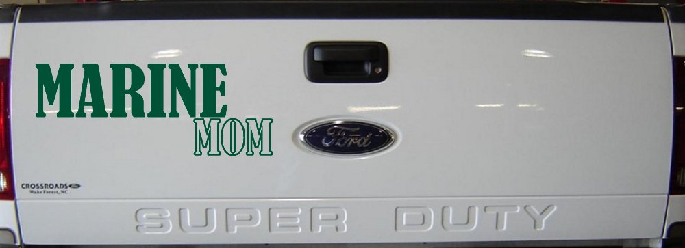 Marine Mom Military Car or Truck Window Decal Sticker (Dark Green)