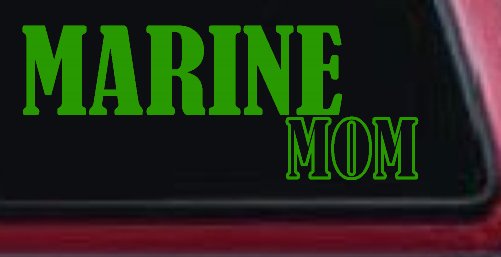 Marine Mom Military Car or Truck Window Decal Sticker (Lime)