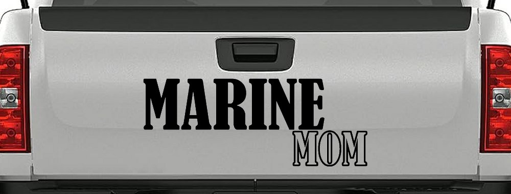 Marine Mom Military Car or Truck Window Decal Sticker (Matte Black)