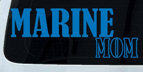 Marine Mom Military Car or Truck Window Decal Sticker (Sky Blue)