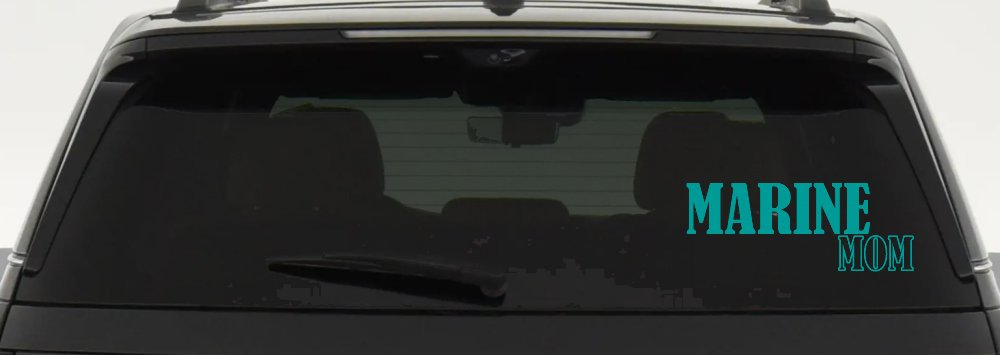 Marine Mom Military Car or Truck Window Decal Sticker (Turquoise)