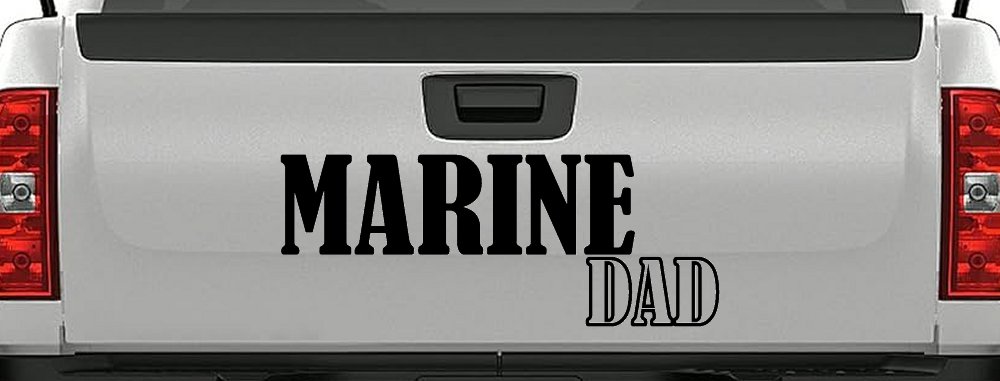 Marine Dad Military Car or Truck Window Decal Sticker (Black)