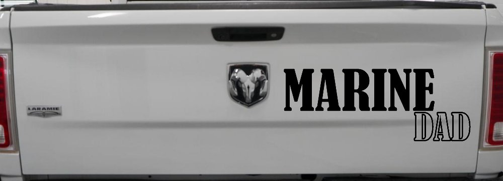 Marine Dad Military Car or Truck Window Decal Sticker (Black)