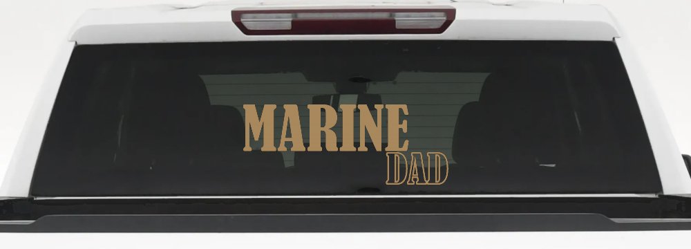 Marine Dad Military Car or Truck Window Decal Sticker (Light Brown)