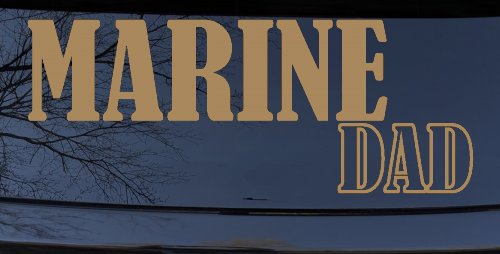Marine Dad Military Car or Truck Window Decal Sticker (Light Brown)
