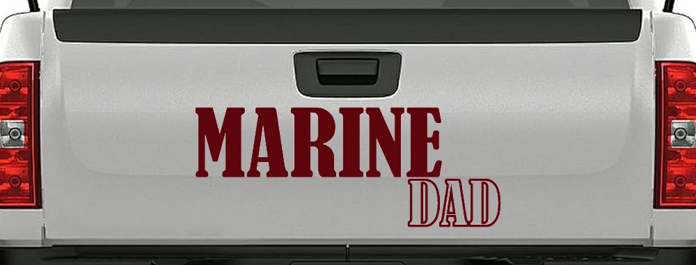 Marine Dad Military Car Truck Window Vinyl Decal Sticker USMC Family (Purple Red)