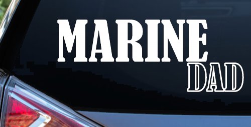 Marine Dad Military Car Truck Window Vinyl Decal Sticker USMC Family (White)