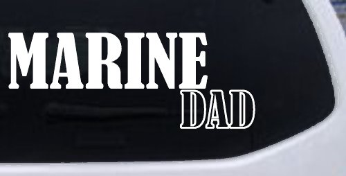 Marine Dad Military Car or Truck Window Decal Sticker (White)