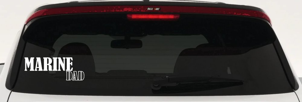 Marine Dad Military Car or Truck Window Decal Sticker (White)