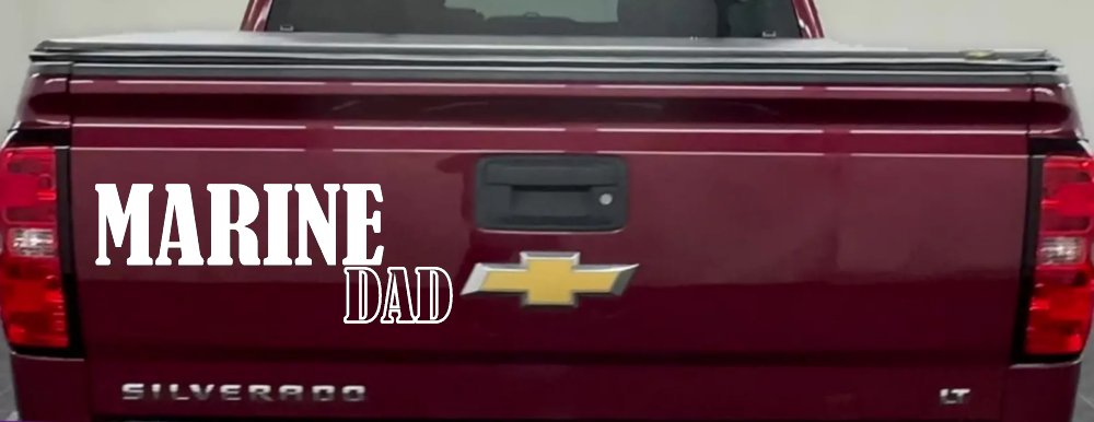 Marine Dad Military Car or Truck Window Decal Sticker (White)