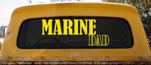 Marine Dad Military Car Truck Window Vinyl Decal Sticker USMC Family (Yellow)