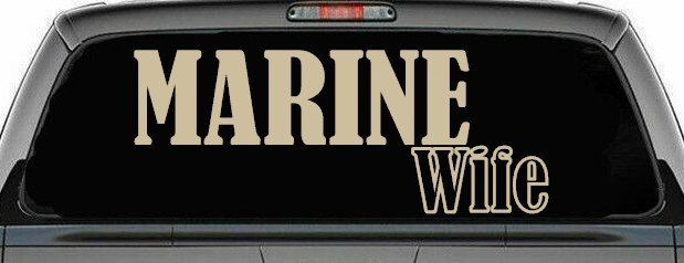 Marine Wife Military Car or Truck Window Decal Sticker