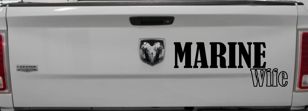 Marine Wife Military Car or Truck Window Decal Sticker