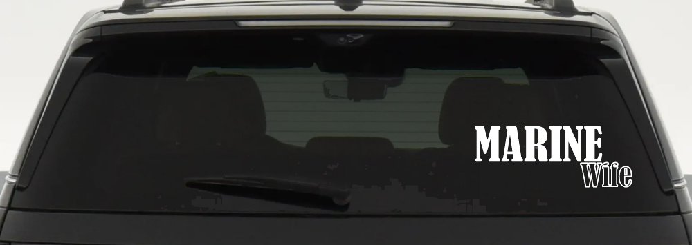 Marine Wife Military Car or Truck Window Decal Sticker (White)